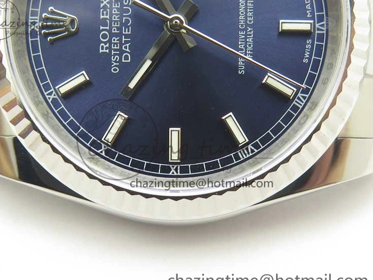 0125 DateJust 36 SS 116234 Fluted Bezel DJF Best Edition Blue Dial Stick Markers on SS Oyster Bracelet A Affordable 3373